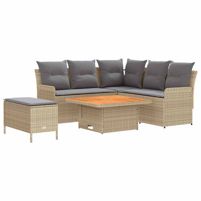 Möbelsets 5 stk. Beige und Hellgrau PE-Rattan