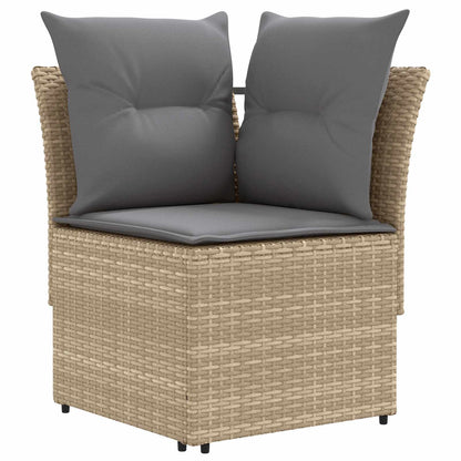 Möbelsets 5 stk. Beige und Hellgrau PE-Rattan