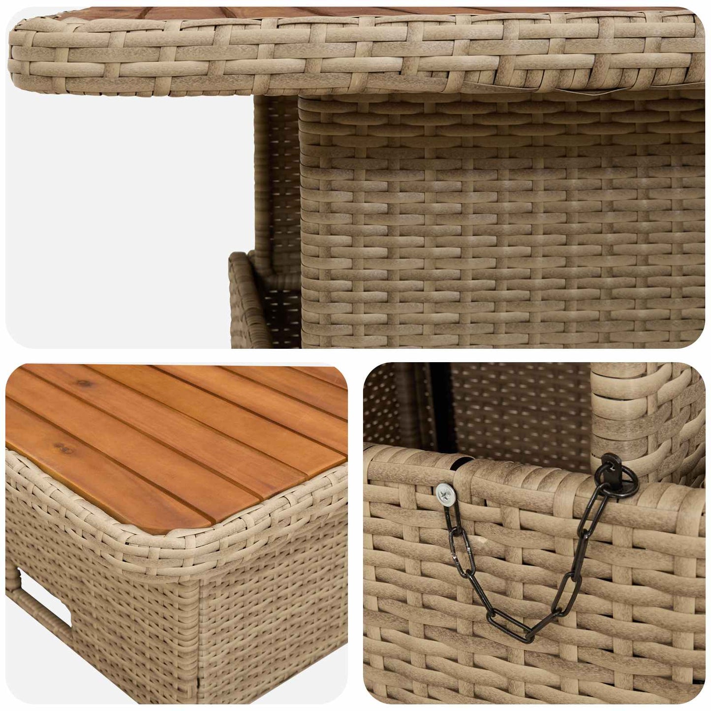 Möbelsets 5 stk. Beige und Creme PE-Rattan