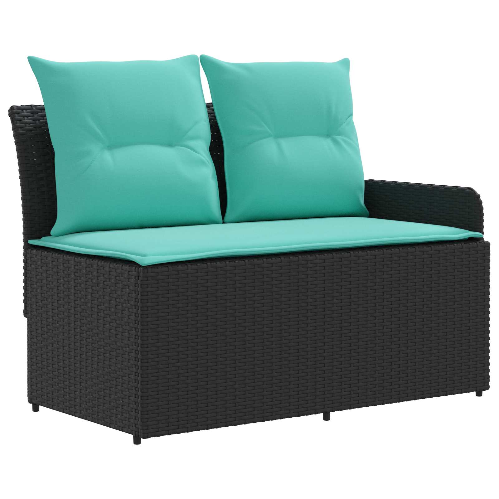 Möbelsets mit Kissen 5 pcs Schwarz und Türkis PE-Rattan