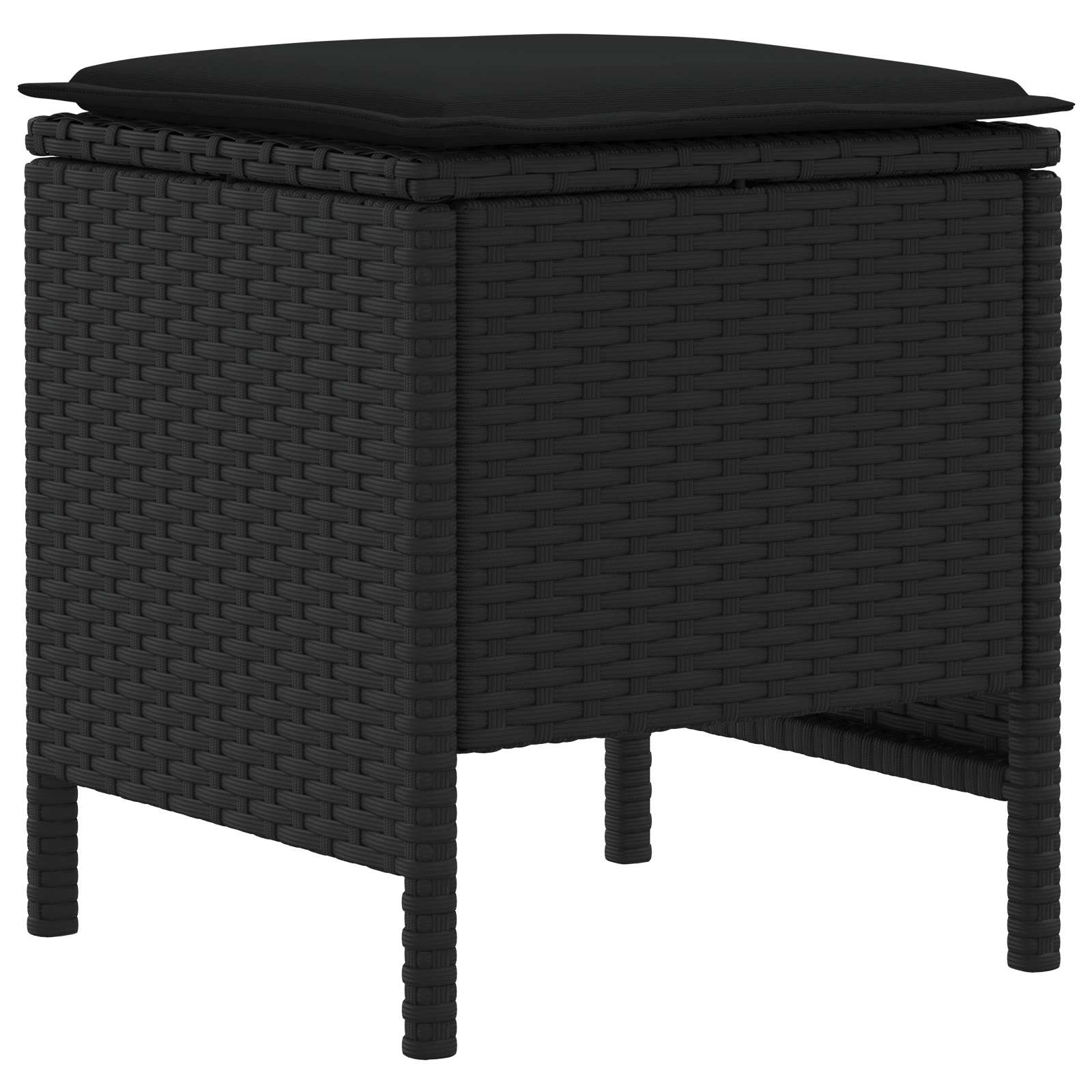 Möbelsets 7 stk. Schwarz PE-Rattan