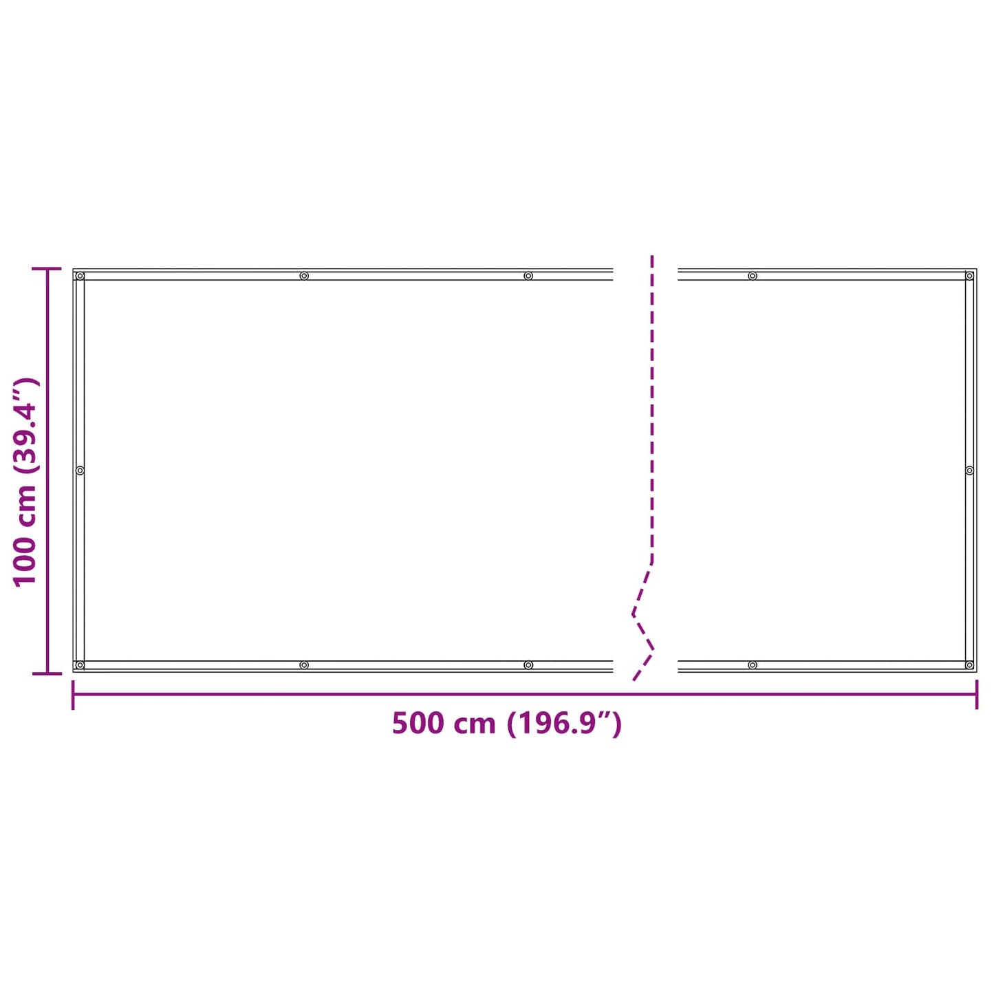 Balkonsichtschutz 100 x 500 cm Oxford-Stoff Rechteckig