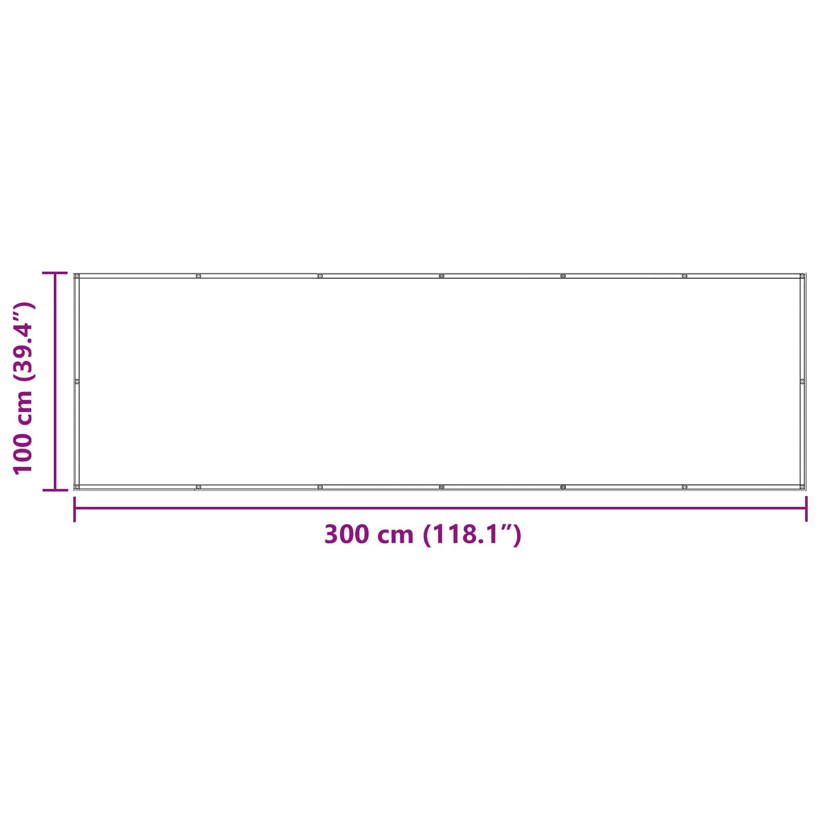 Balkonsichtschutz 100 x 300 cm Oxford-Stoff Rechteckig Gelb