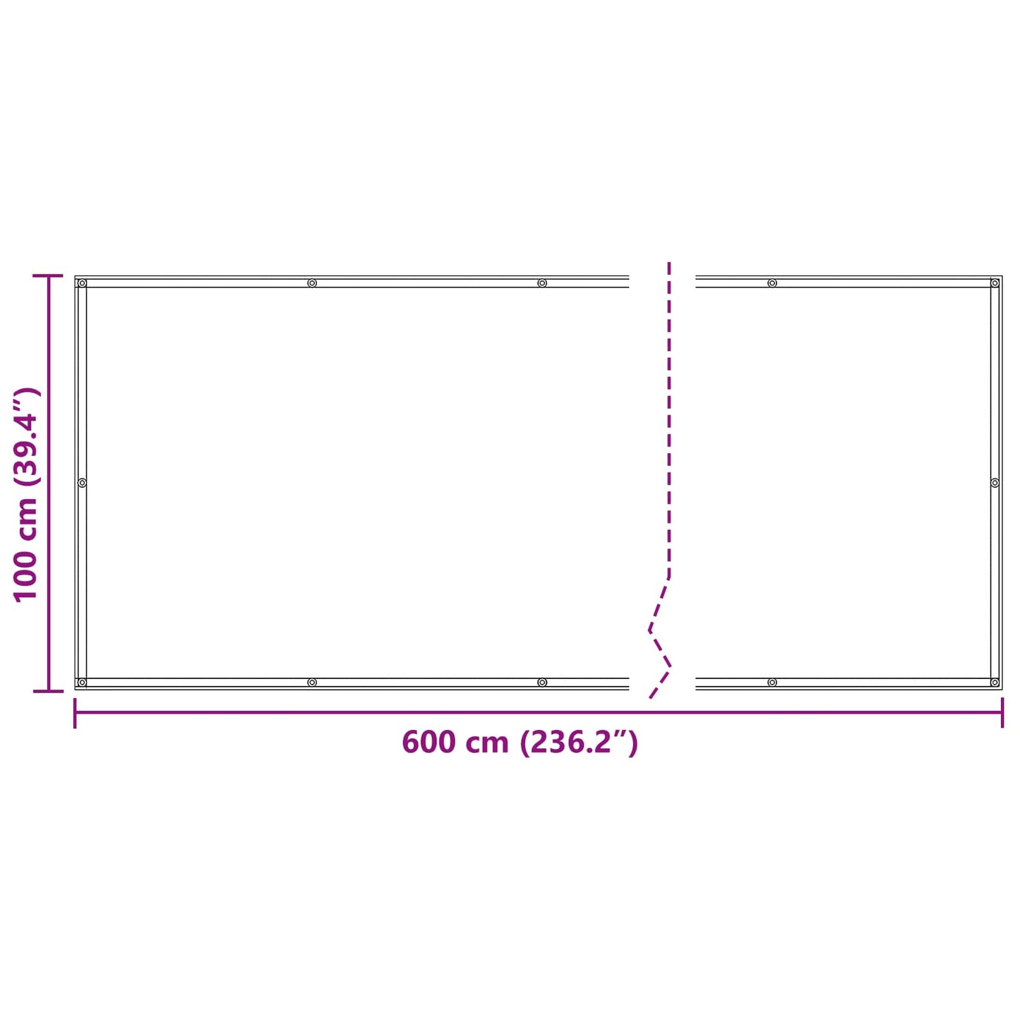 Balkonsichtschutz 100 x 600 cm Oxford-Stoff Rechteckig Gelb