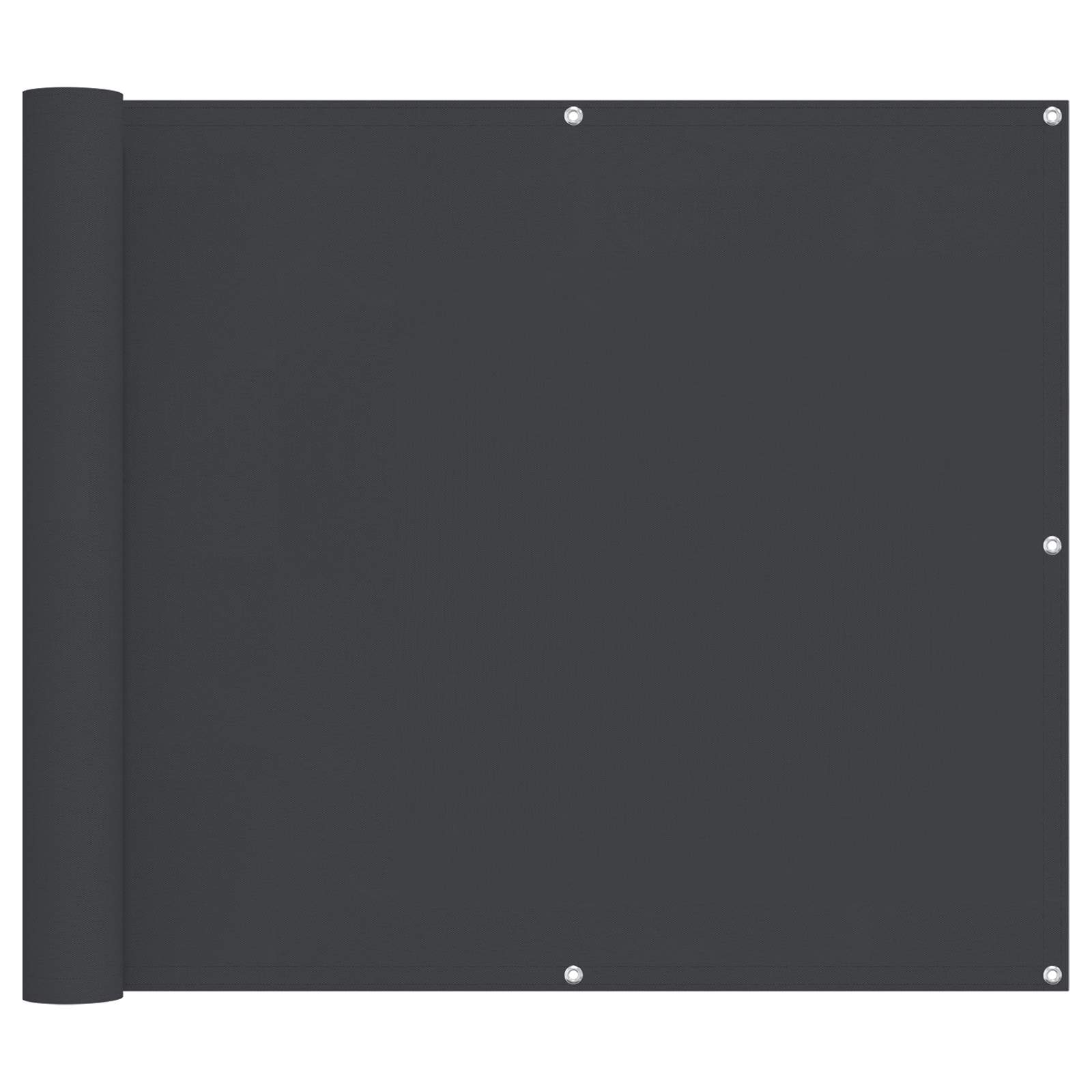 Balkonsichtschutz 90 x 200 cm Oxford-Stoff Rechteckig Schwarz