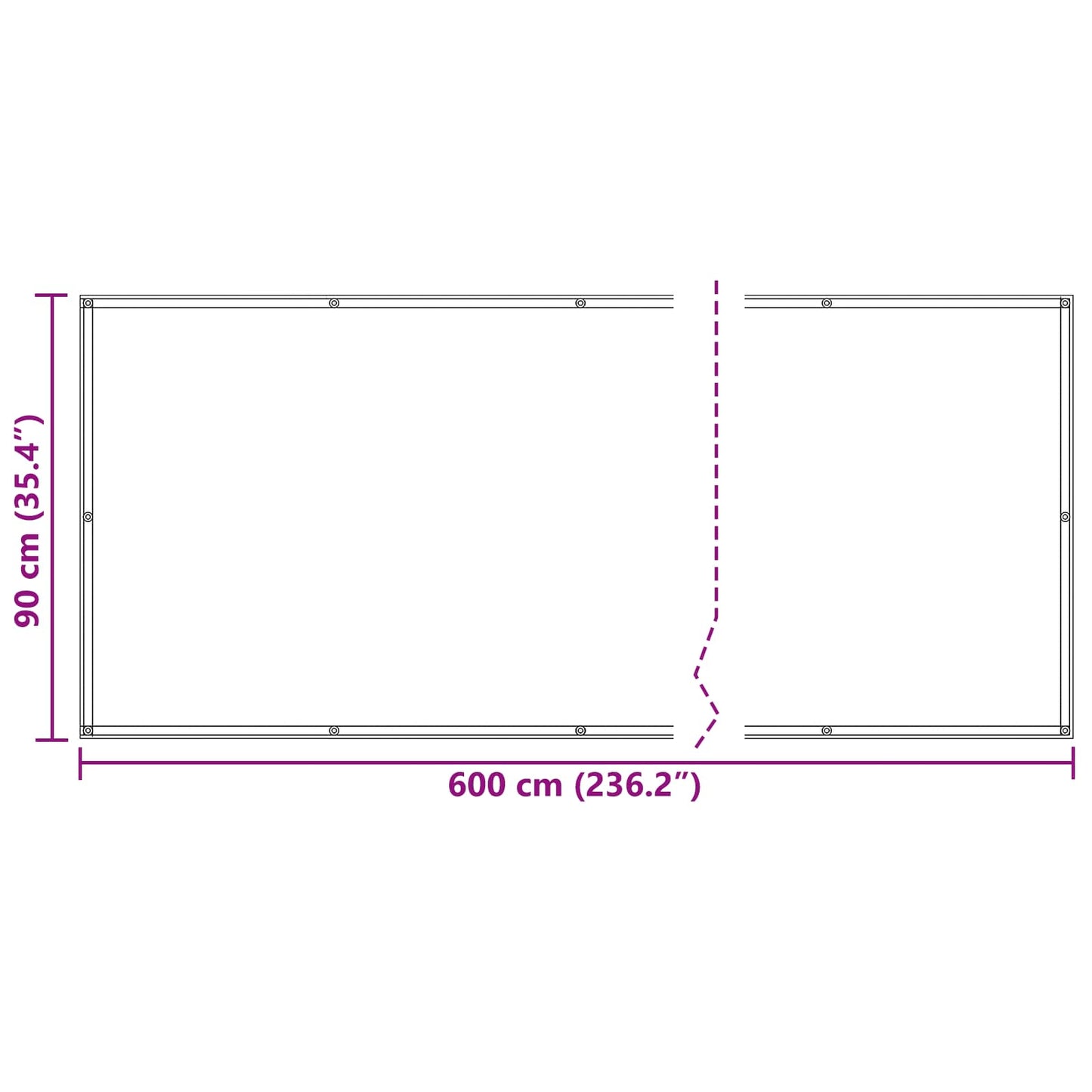Balkonsichtschutz 90 x 600 cm Oxford-Stoff Rechteckig