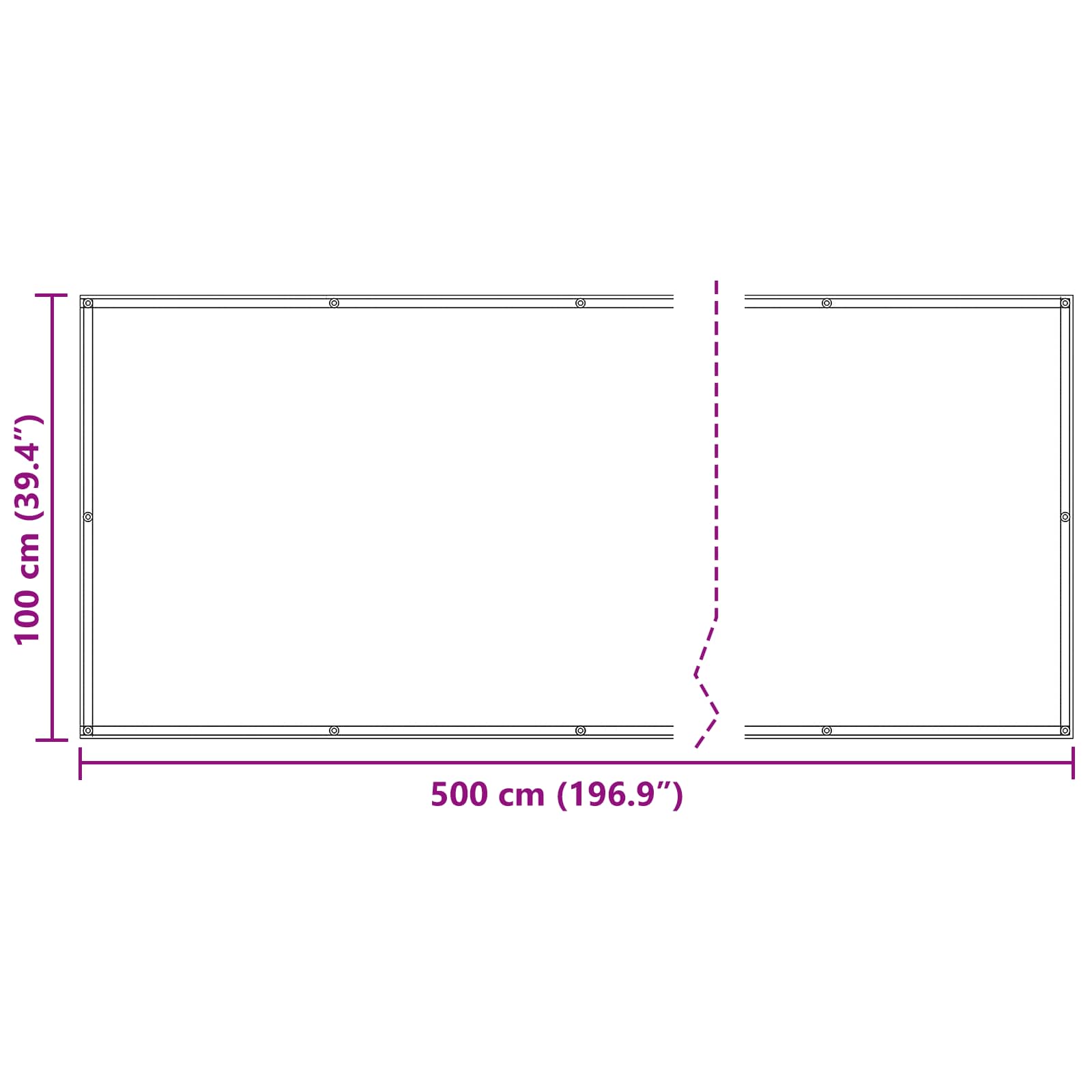 Balkonsichtschutz 100 x 500 cm Oxford-Stoff Rechteckig