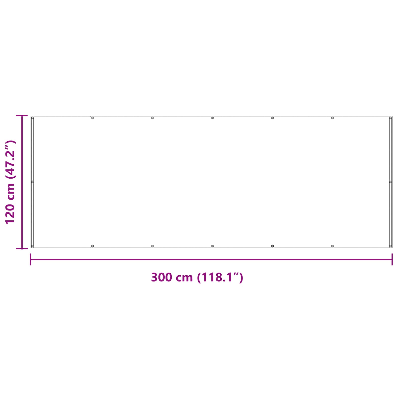 Balkonsichtschutz 120 x 300 cm Oxford-Stoff Rechteckig