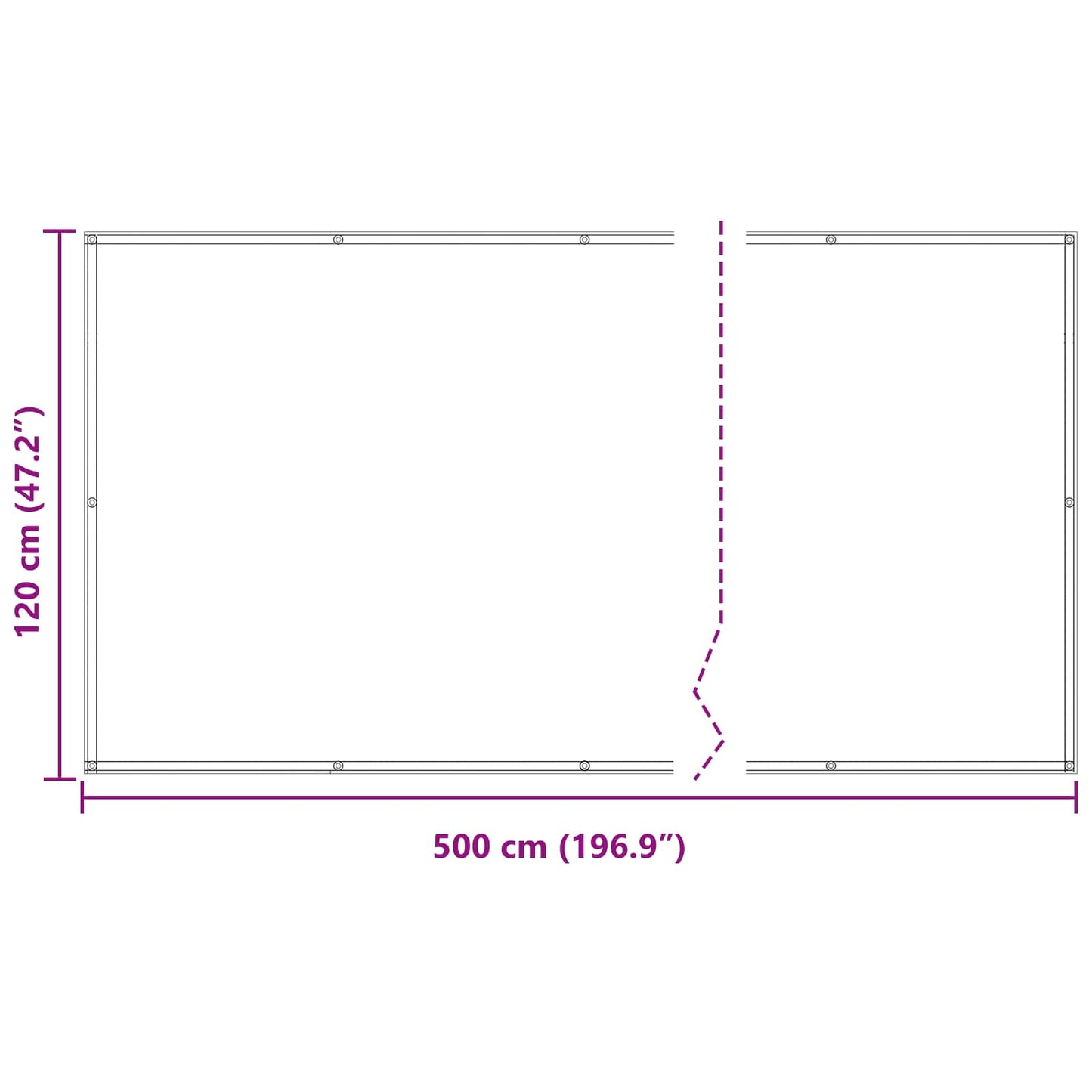 Balkonsichtschutz 120 x 500 cm Oxford-Stoff Rechteckig