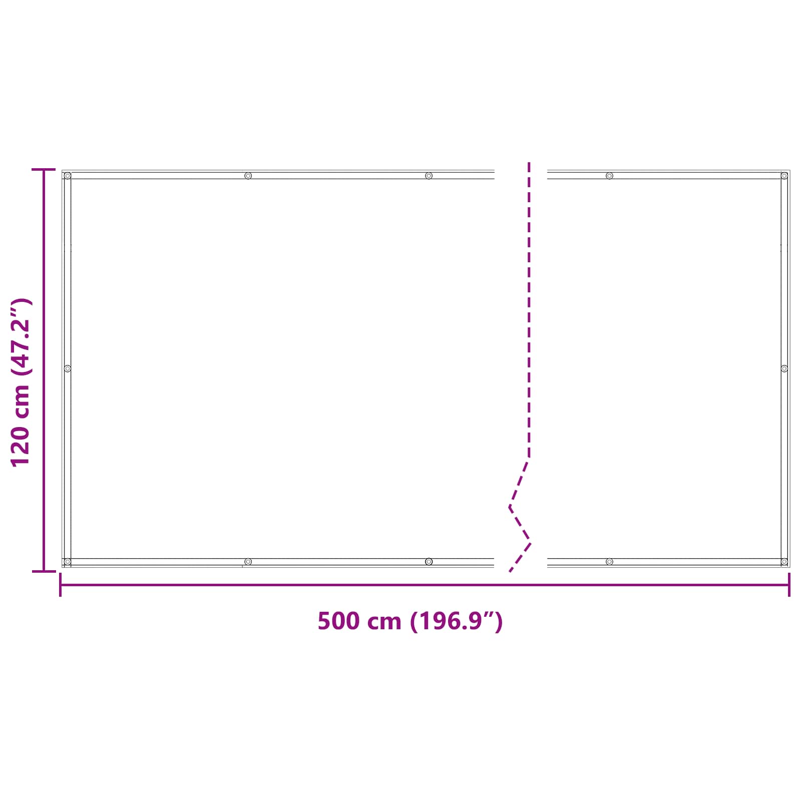 Balkonsichtschutz 120 x 500 cm Oxford-Stoff Rechteckig