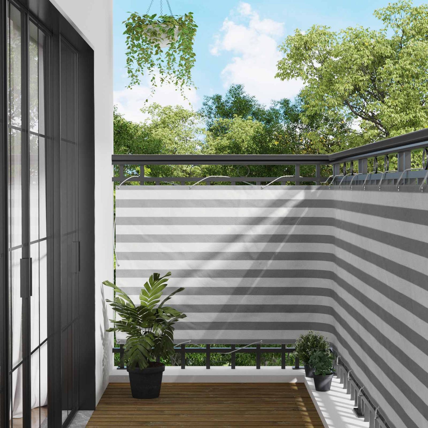 Balkonsichtschutz 120 x 300 cm Oxford-Stoff Rechteckig