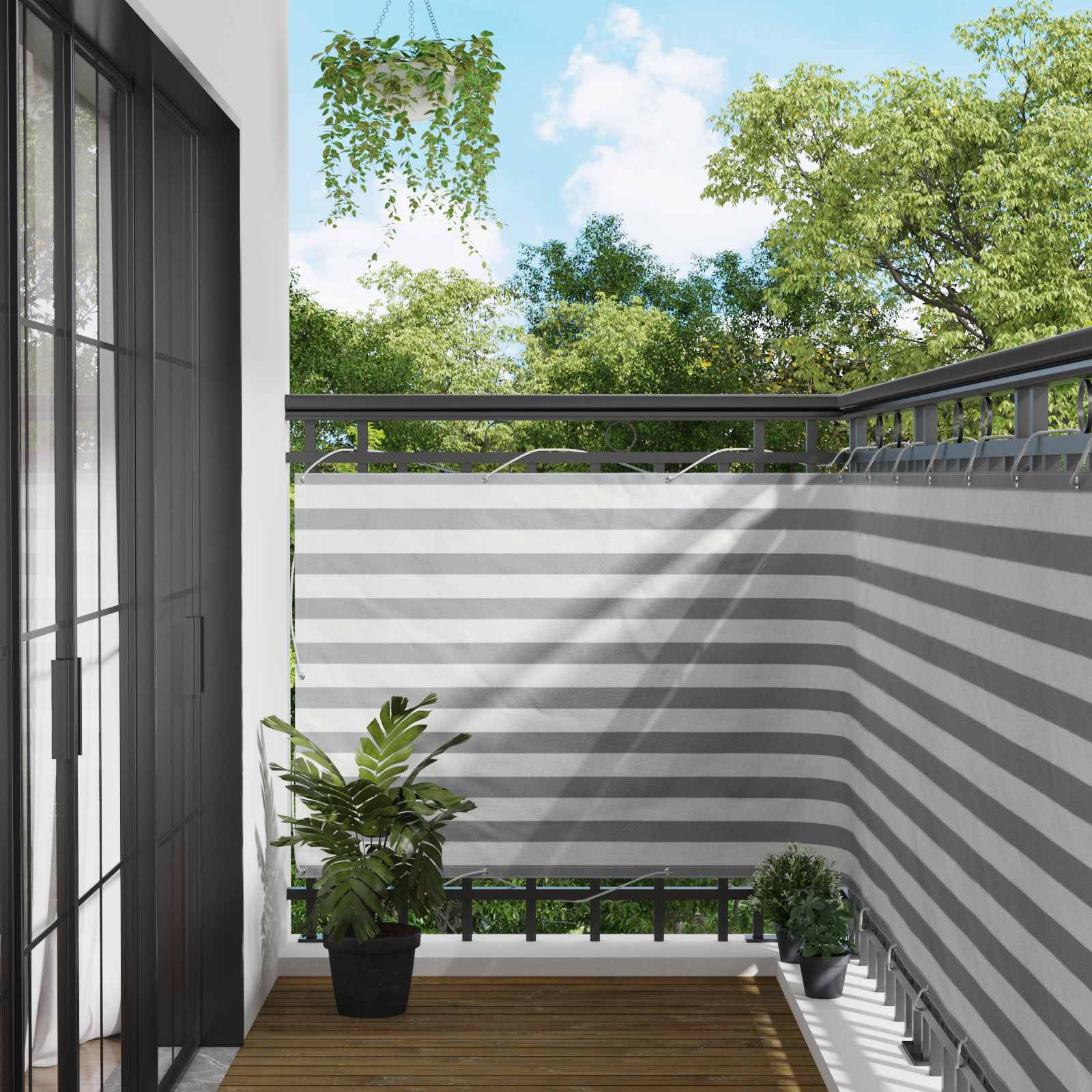 Balkonsichtschutz 120 x 600 cm Oxford-Stoff Rechteckig