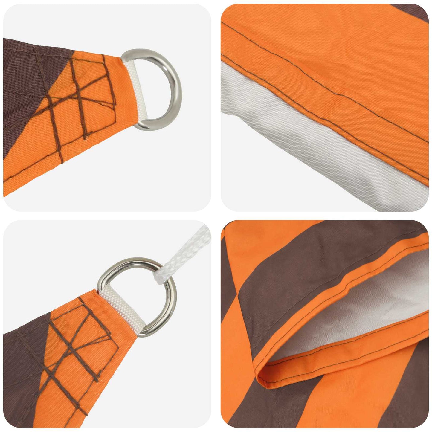 Sonnensegel Orange und Braun 8 x 6 m 100 % Polyester Oxford
