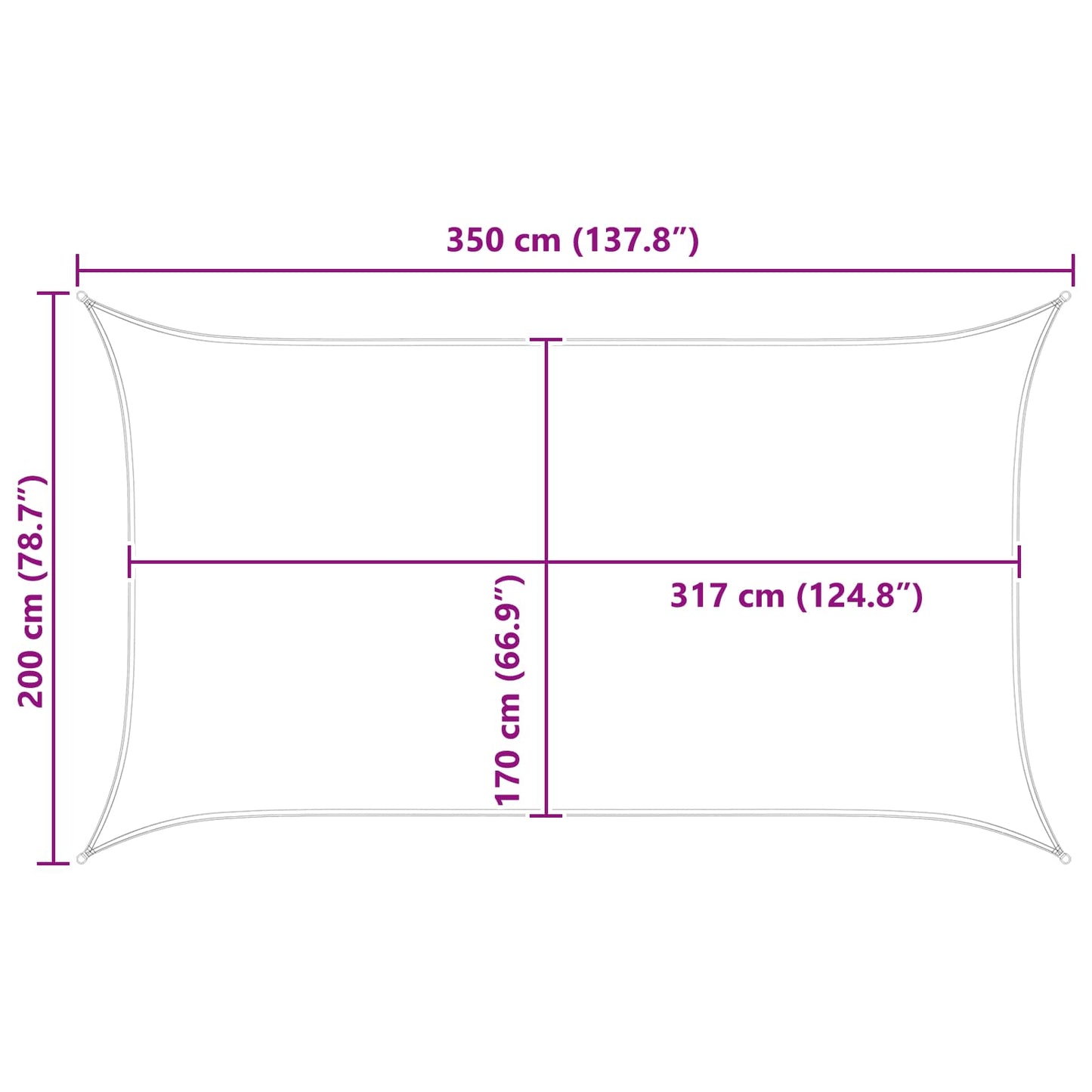 Sonnensegel Gelb und Weiß 3,5 x 2 m 100 % Polyester Oxford