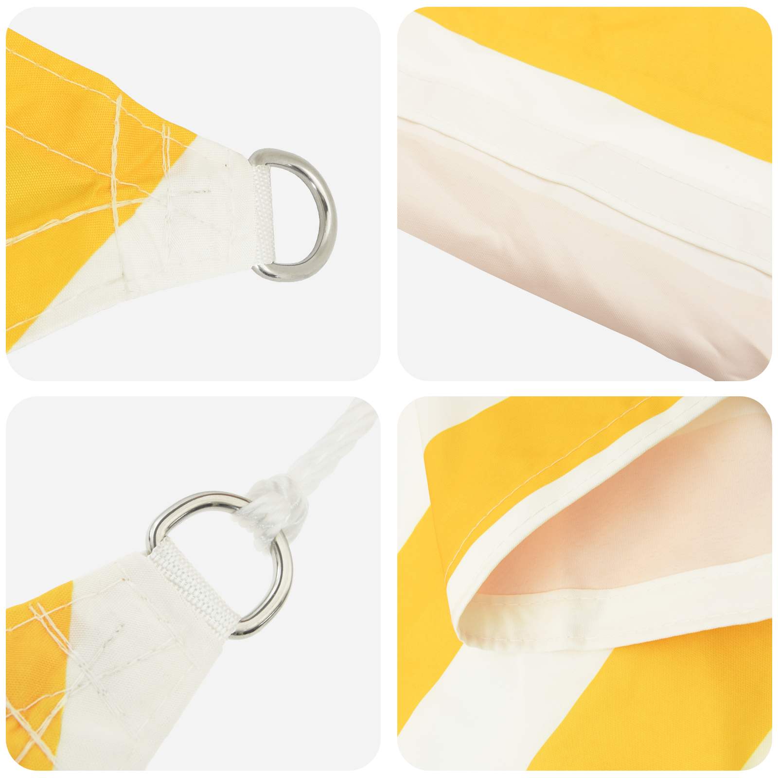 Sonnensegel Gelb und Weiß 4 x 2 m 100 % Polyester Oxford