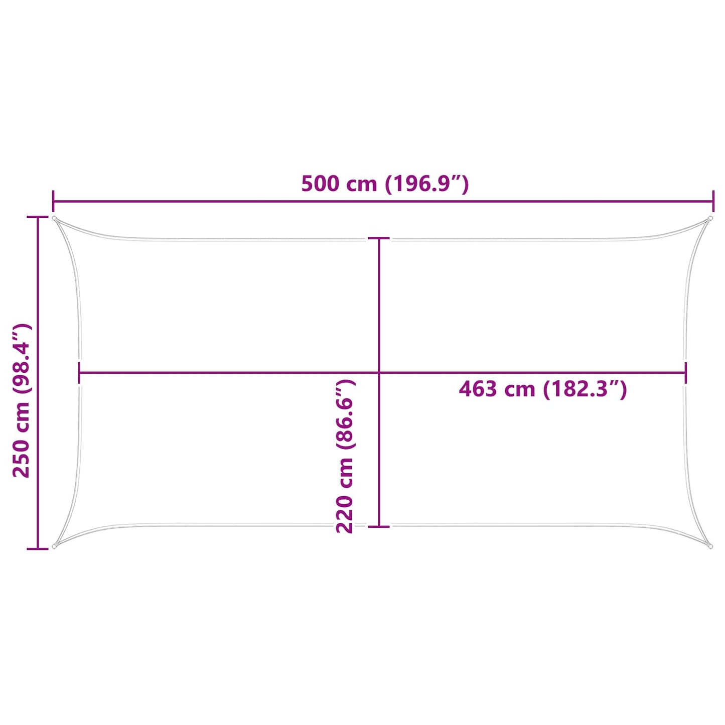 Sonnensegel Gelb und Weiß 5 x 2,5 m 100 % Polyester Oxford