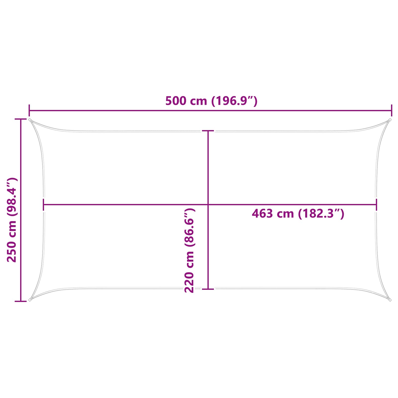 Sonnensegel Gelb und Weiß 5 x 2,5 m 100 % Polyester Oxford