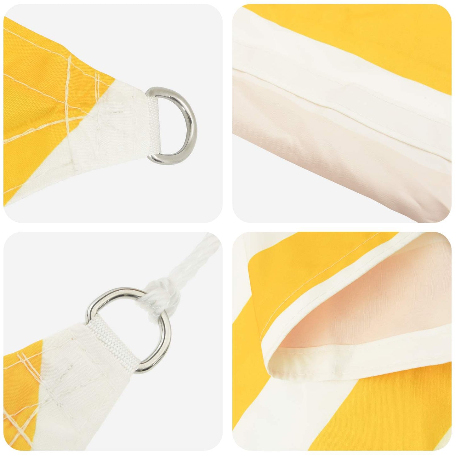 Sonnensegel Gelb und Weiß 4 x 3 m 100 % Polyester Oxford