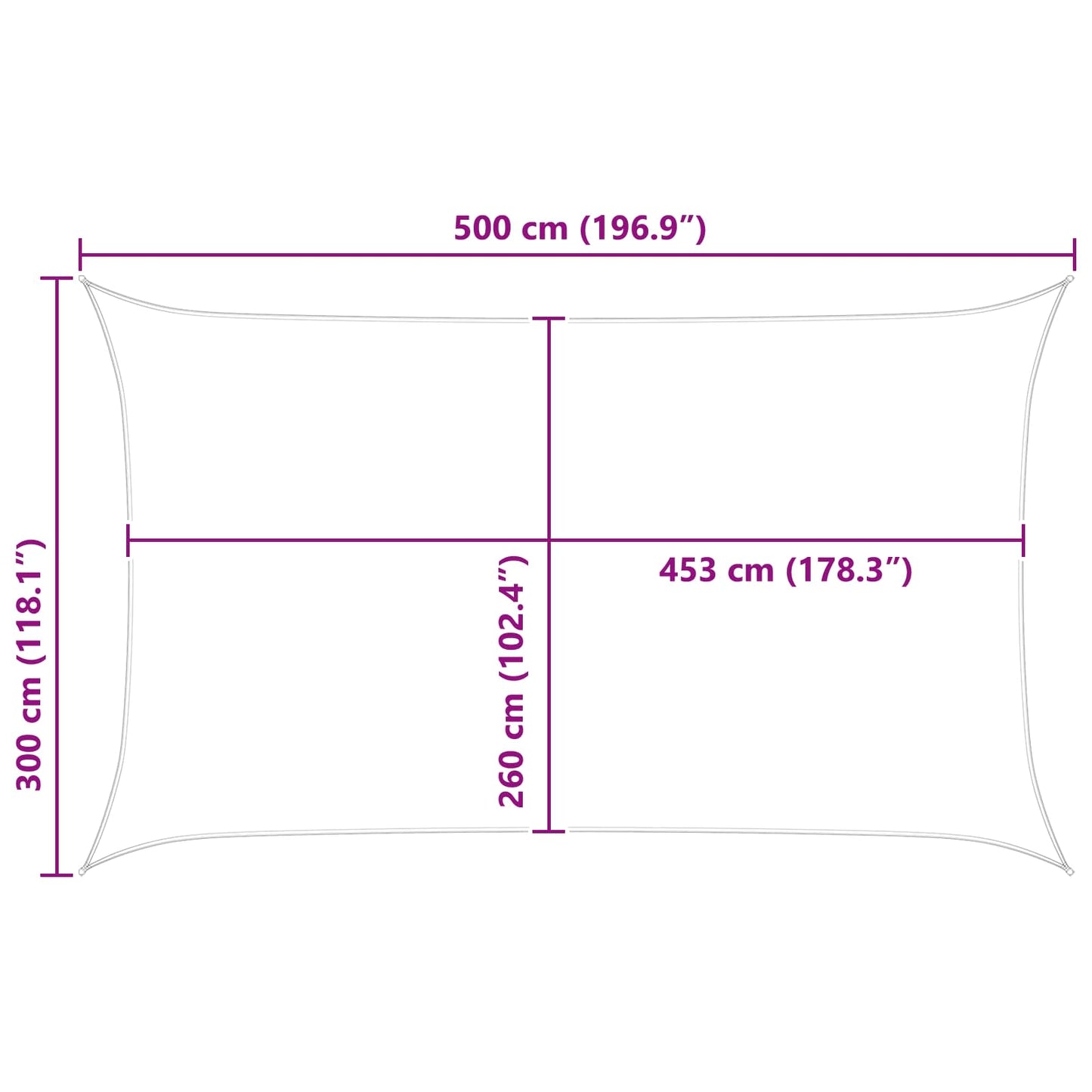 Sonnensegel Gelb und Weiß 5 x 3 m 100 % Polyester Oxford