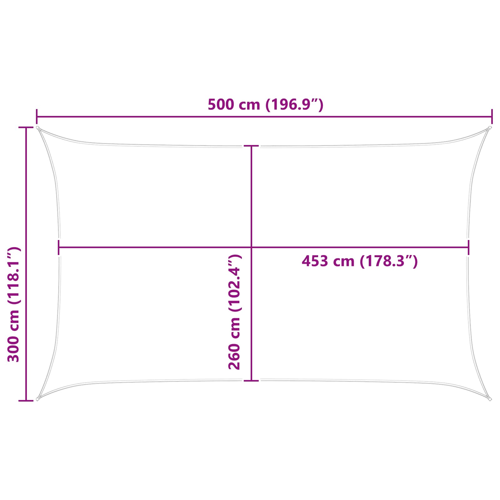 Sonnensegel Gelb und Weiß 5 x 3 m 100 % Polyester Oxford