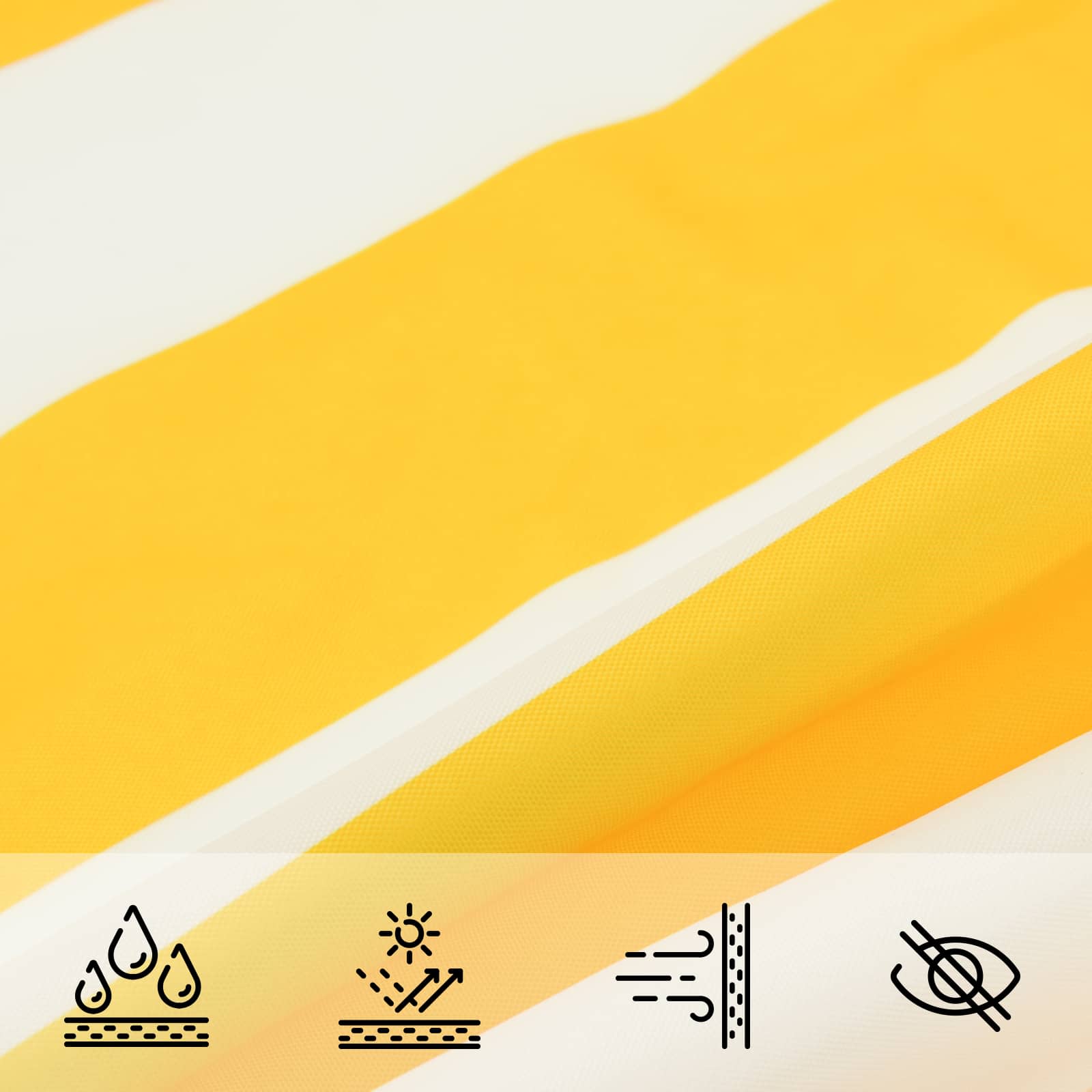 Sonnensegel Gelb und Weiß 8 x 5 m 100 % Polyester Oxford