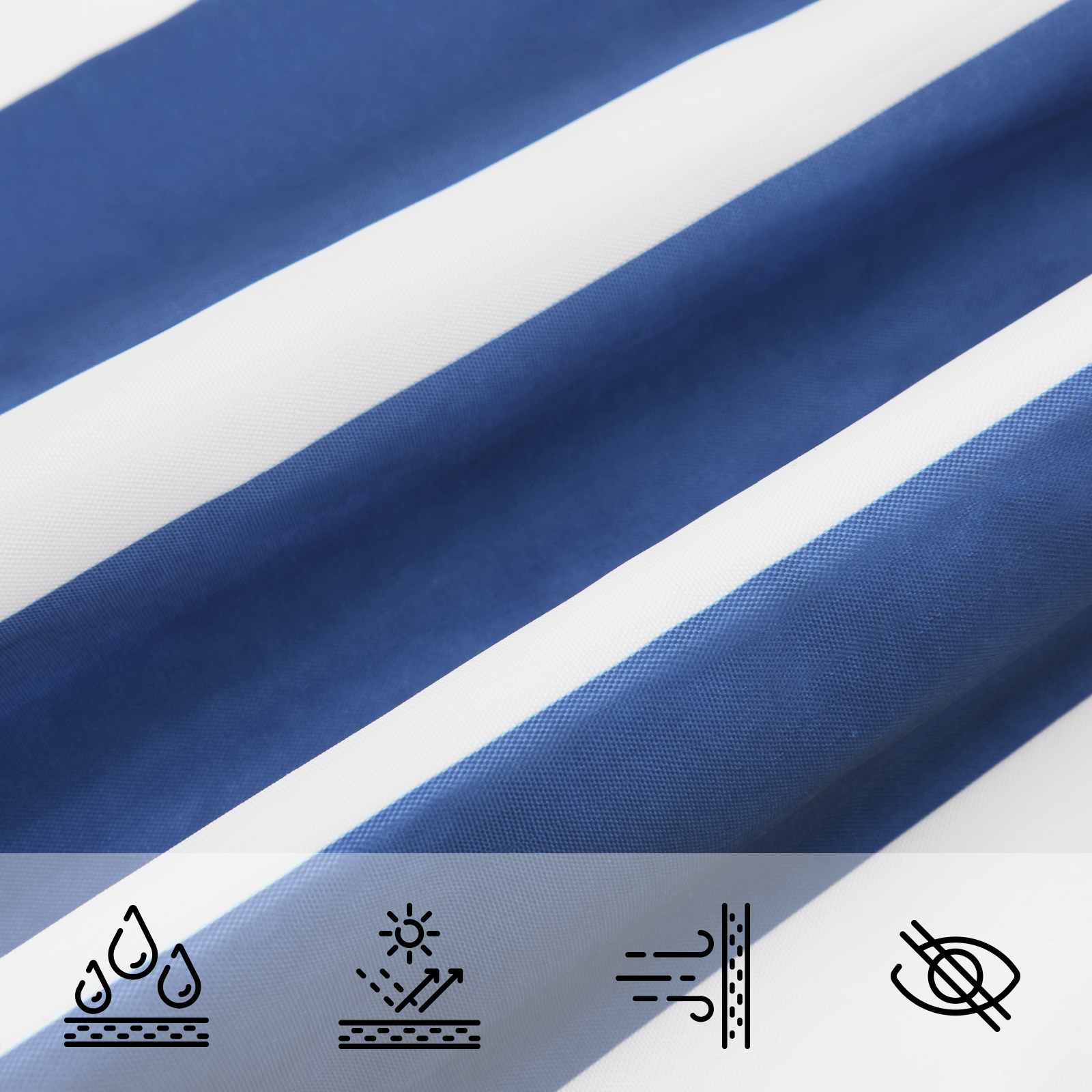 Sonnensegel Blau und Weiß 5 x 3,5 m 100 % Polyester Oxford