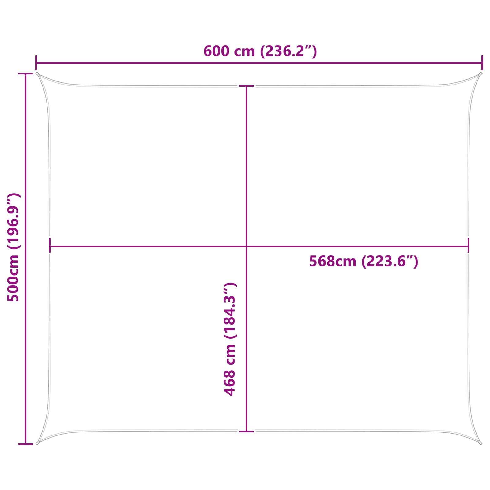 Sonnensegel Blau und Weiß 6 x 5 m 100 % Polyester Oxford