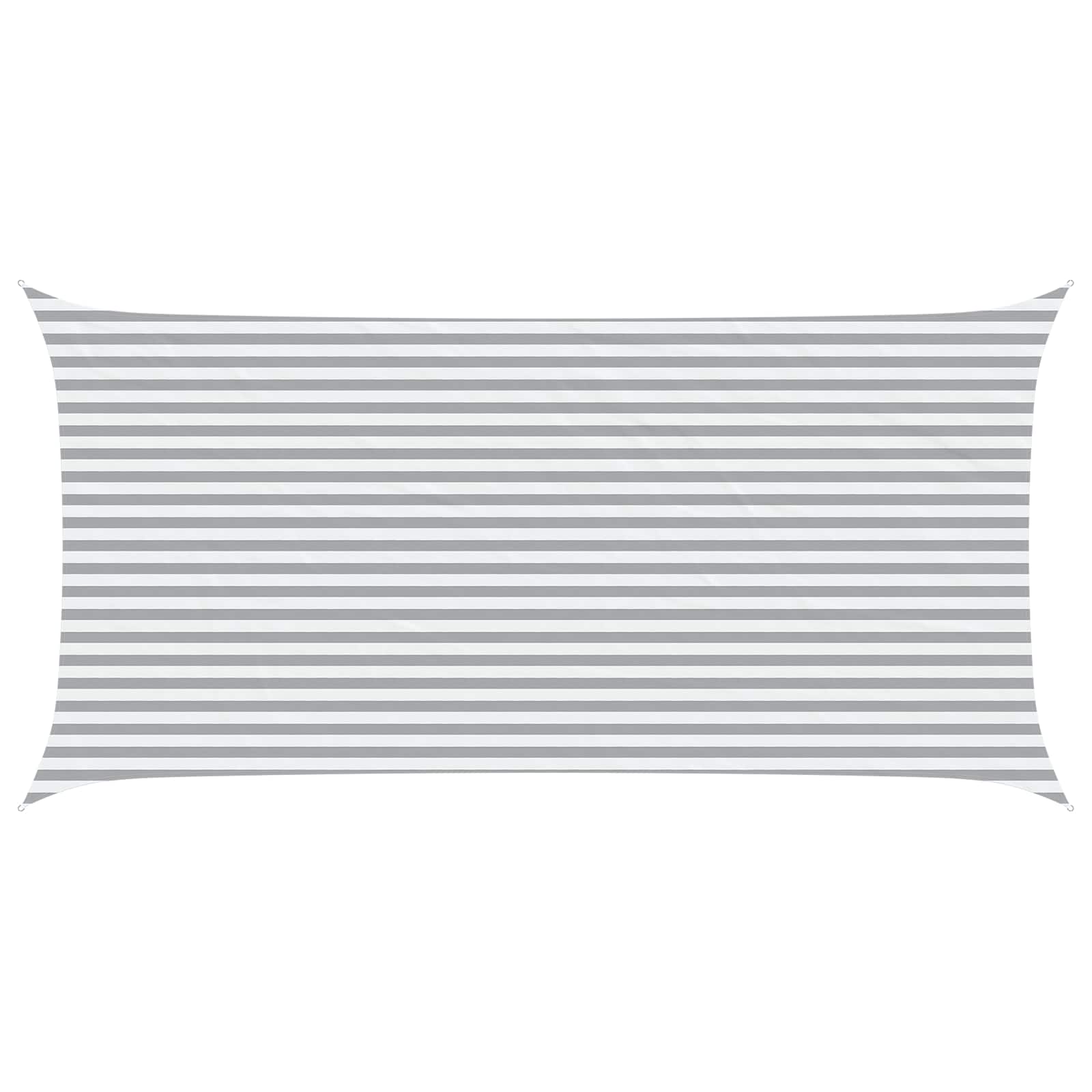 Sonnensegel Hellgrau und Weiß 6 x 3 m 100 % Polyester Oxford