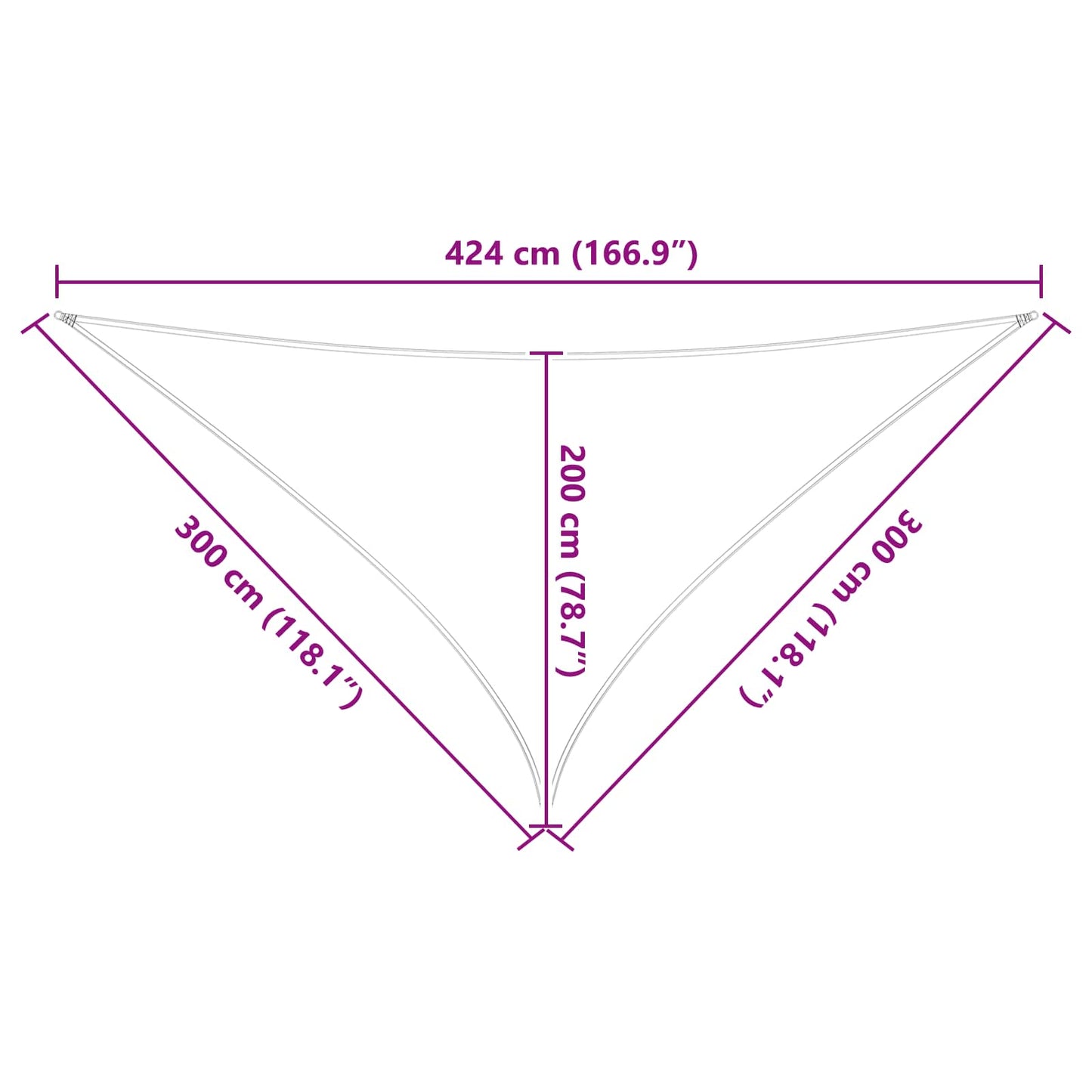 Sonnensegel 3 x 3 x 4,24 m 100 % Polyester Oxford Dreieckig