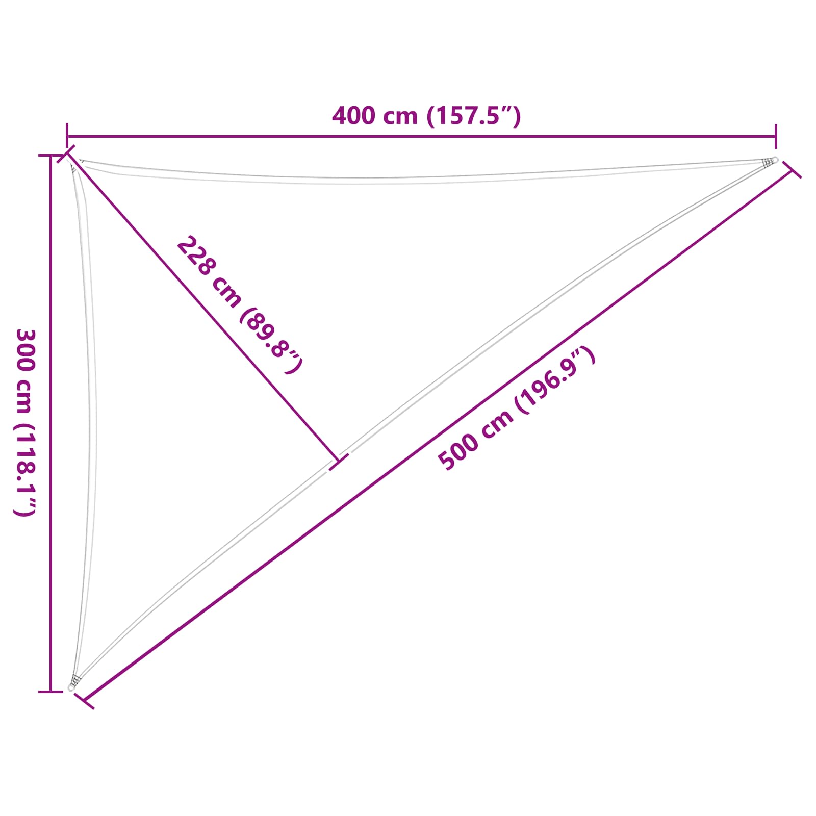 Sonnensegel 3 x 4 x 5 m 100 % Polyester Oxford Dreieckig