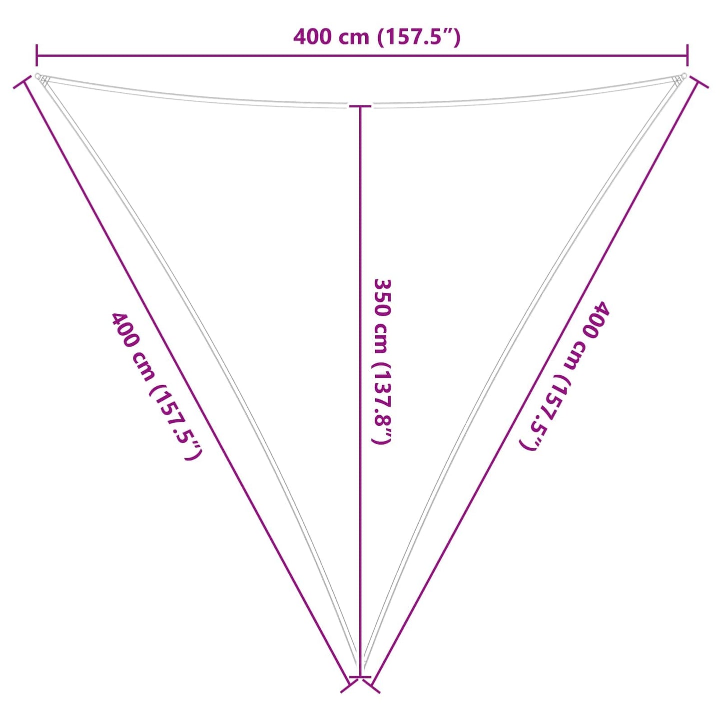 Sonnensegel 4 x 4 x 4 m 100 % Polyester Oxford Dreieckig