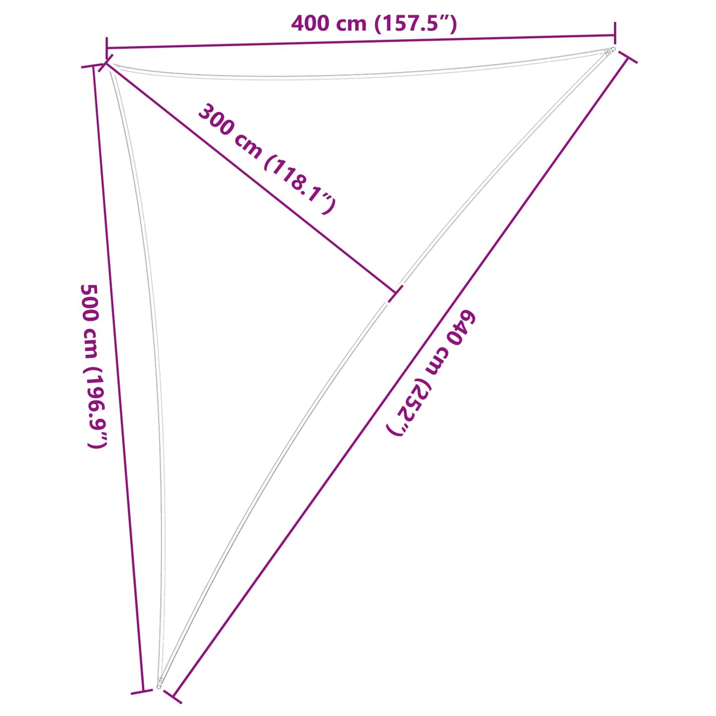 Sonnensegel 4 x 5 x 6,4 m 100 % Polyester Oxford Dreieckig