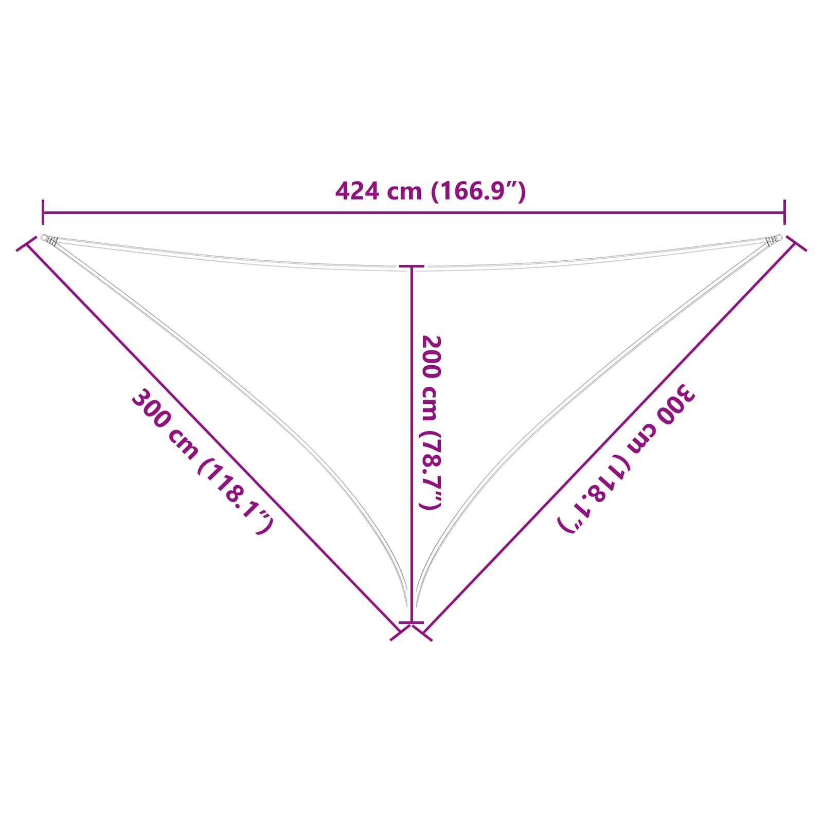 Sonnensegel 3 x 3 x 4,24 m 100 % Polyester Oxford Dreieckig