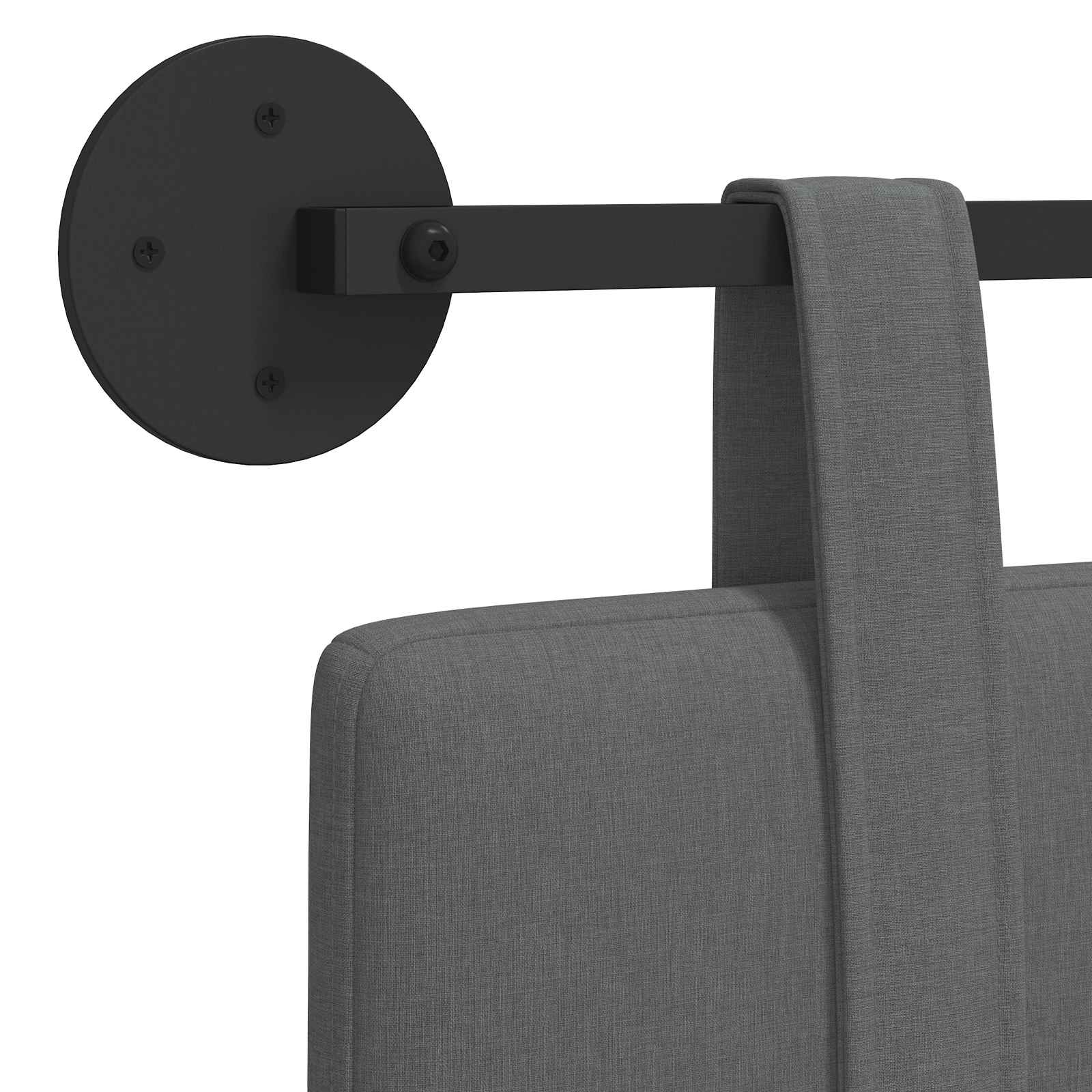 Hängendes Kopfteil Dunkelgrau Stoff