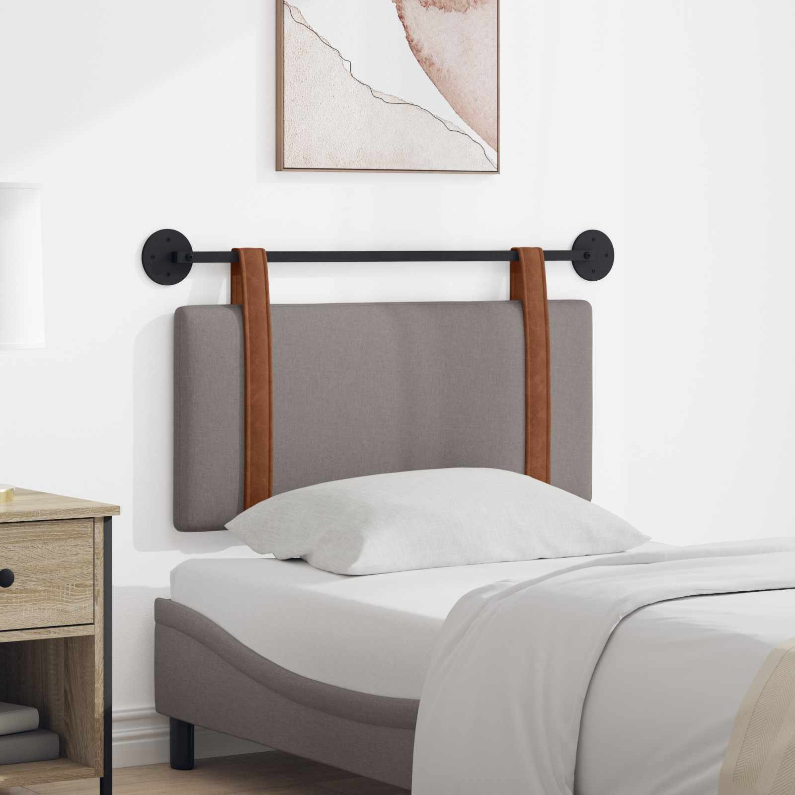 Hängendes Kopfteil Taupe Antikes PU