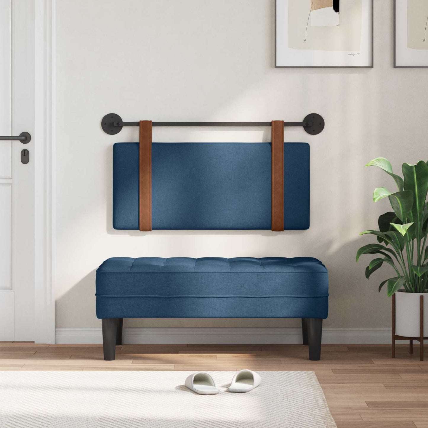 Hängendes Kopfteil Blau Antikes PU
