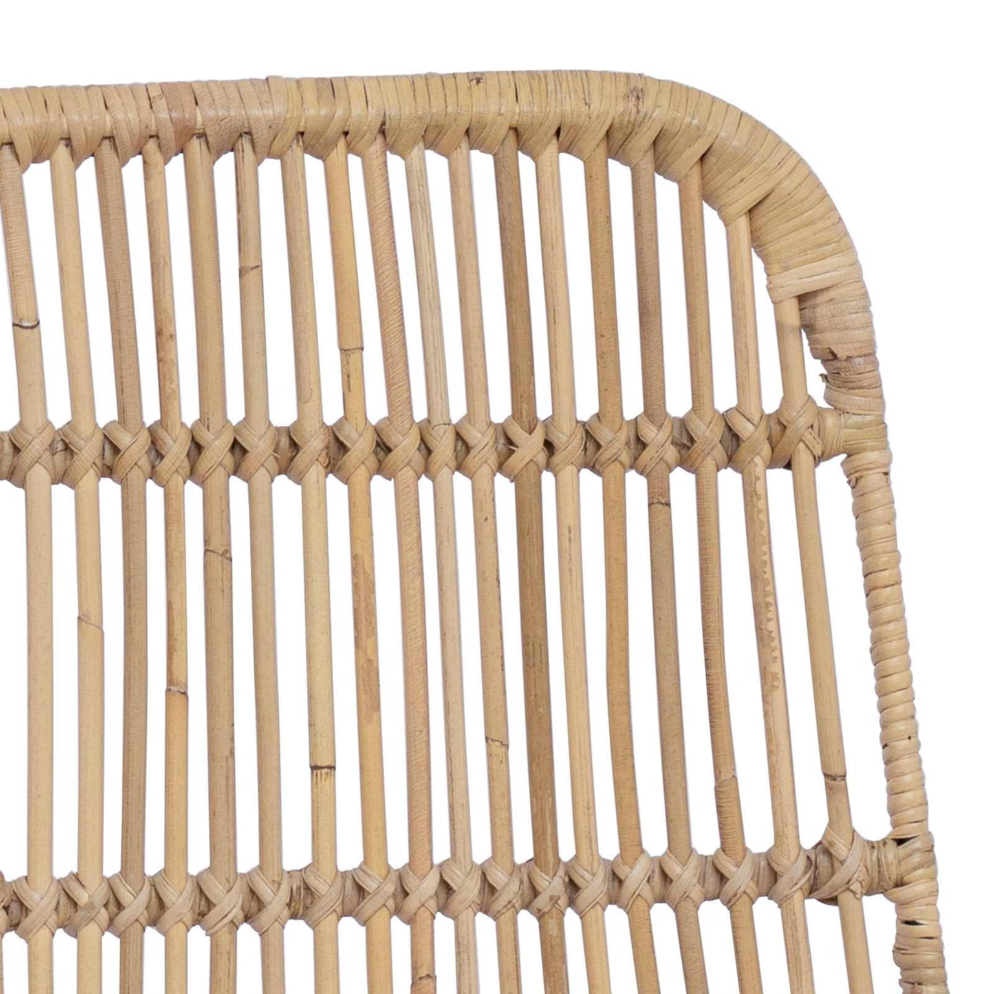 Esststuhl 2 stk. Rattan und Stahl Natur 41 x 55 x 85 cm