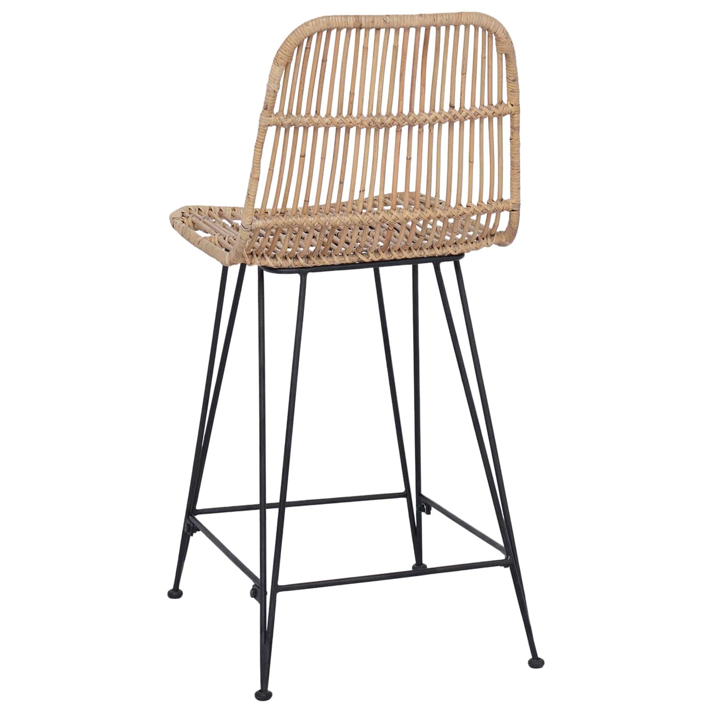 Barhocker 2 stk. Natur 44 x 54 x 96 cm Rattan und Stahl