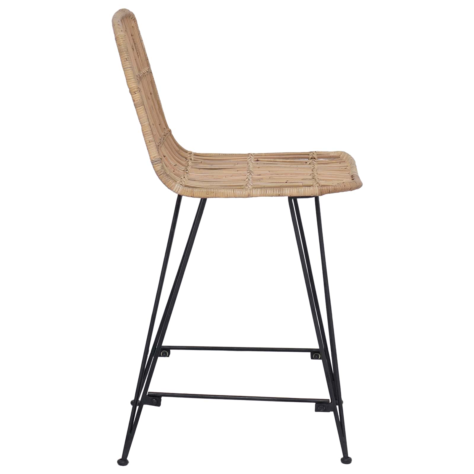 Barhocker 2 stk. Natur 44 x 54 x 96 cm Rattan und Stahl