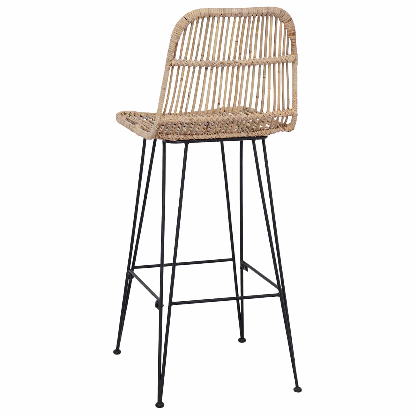 Barhocker 2 stk. Natur 44 x 55 x 109 cm Rattan und Stahl