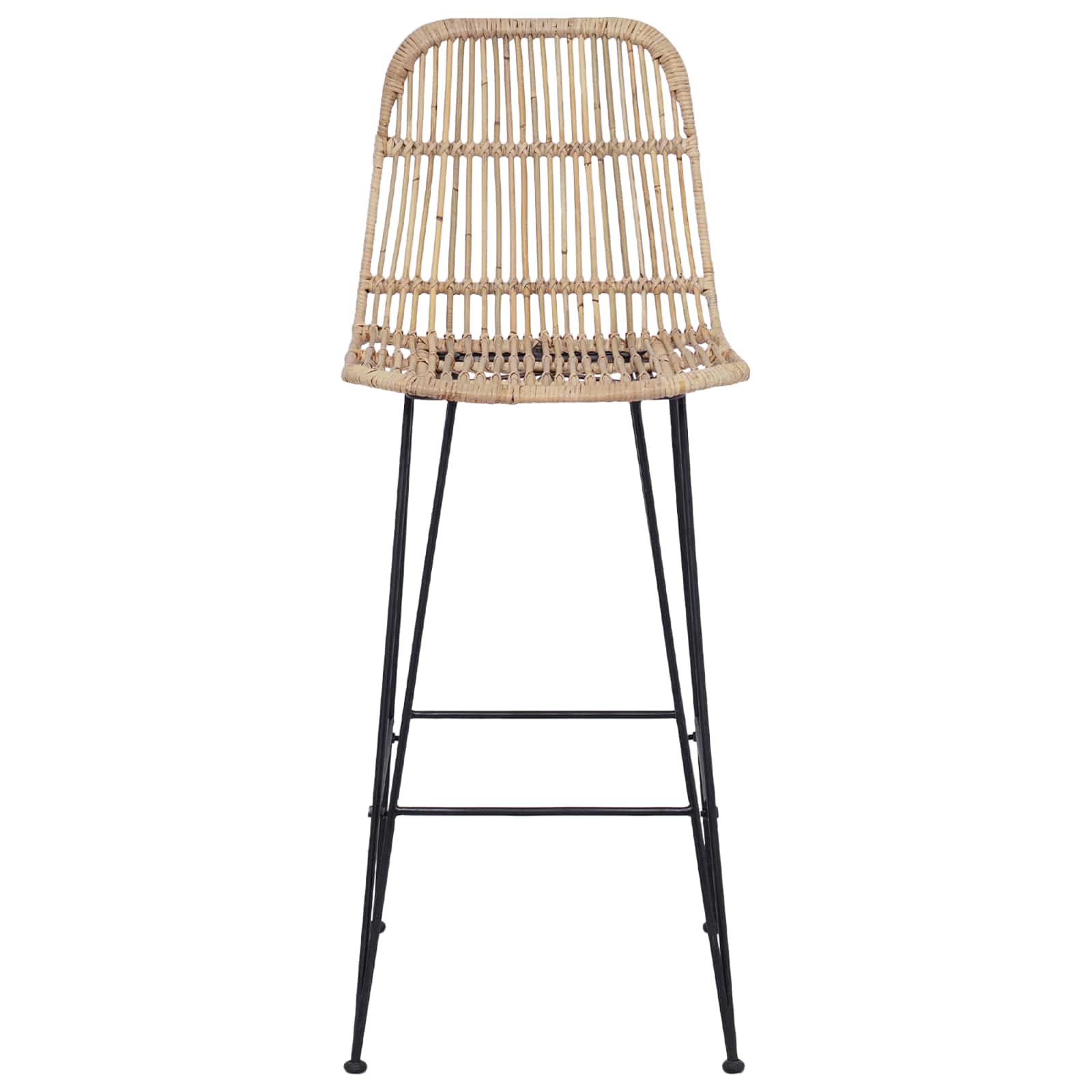 Barhocker 2 stk. Natur 44 x 55 x 109 cm Rattan und Stahl