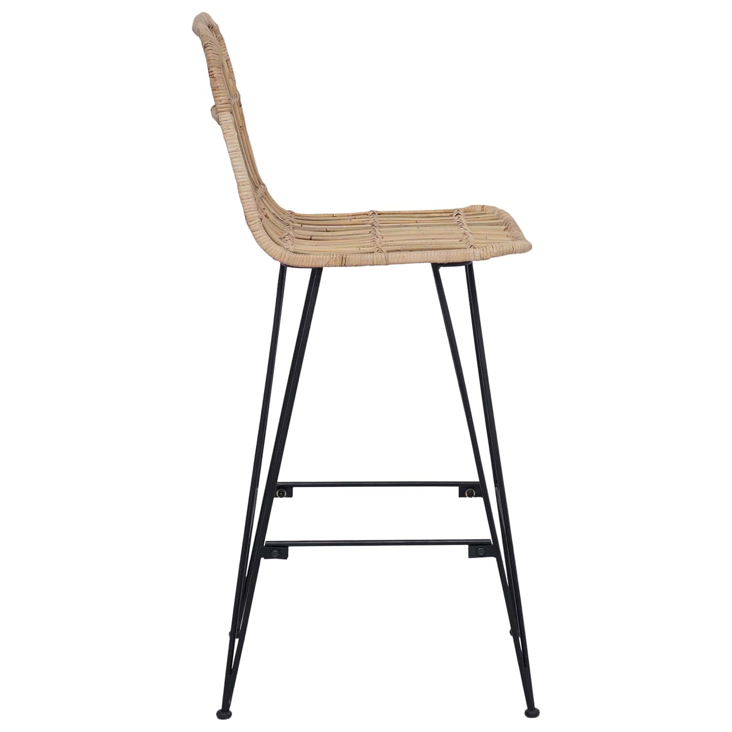 Barhocker 2 stk. Natur 44 x 55 x 109 cm Rattan und Stahl