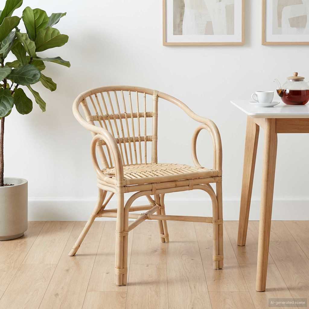 Stapelstuhl Natur 58 x 60 x 81 cm Rattan