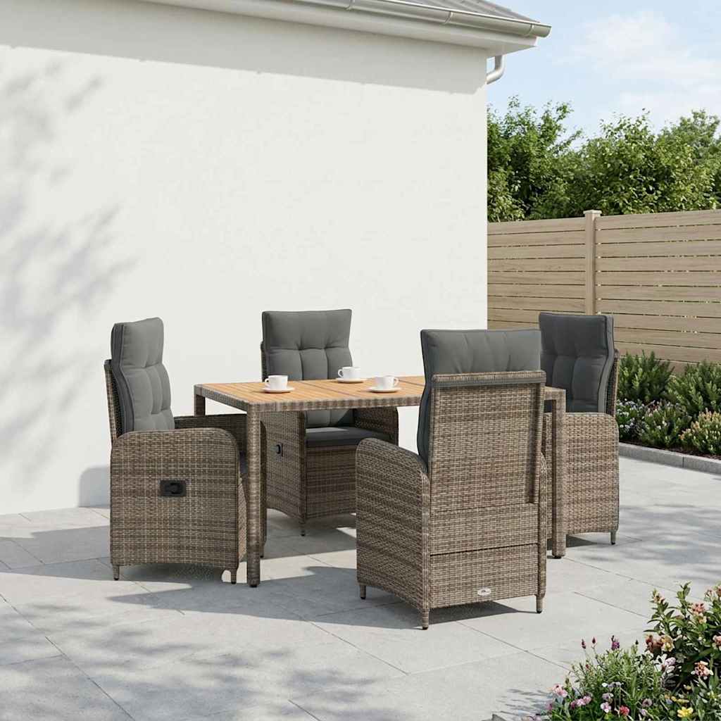 Outdoortisch-Set 5 stk. Hellgrau und Dunkelgrau