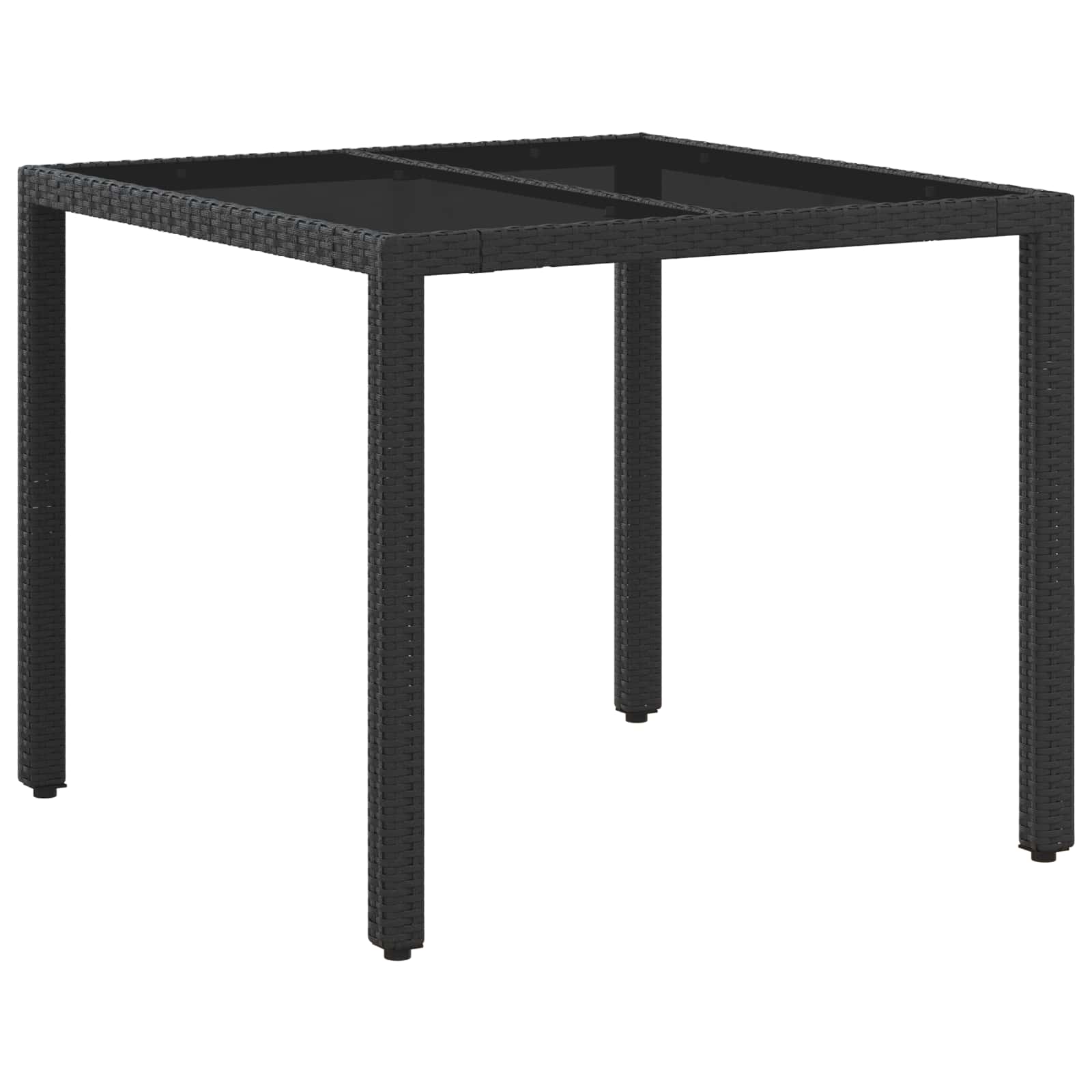 Outdoortisch-Set 3 pcs Schwarz 90 x 90 x 75 cm Poly-Rattan