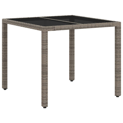 Outdoortisch-Set 3 stk. Hellgrau und Dunkelgrau Poly-Rattan