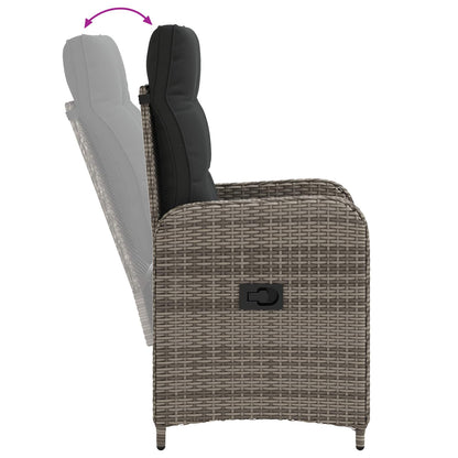 Outdoortisch-Set 5 stk. Hellgrau und Dunkelgrau Poly-Rattan