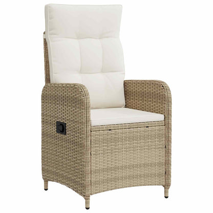 Outdoortisch-Set 3 stk. Beige und Cremeweiß Poly-Rattan