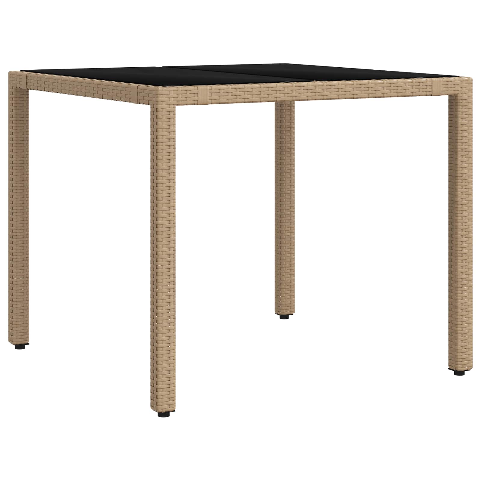 Outdoortisch-Set 3 stk. Beige und Cremeweiß Poly-Rattan