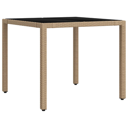 Outdoortisch-Set 3 stk. Beige und Cremeweiß Poly-Rattan